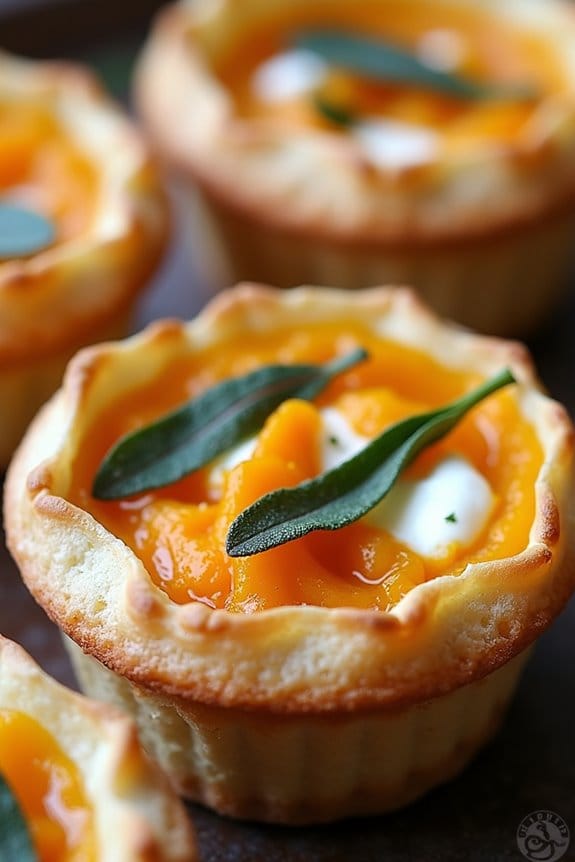 savory squash filled pastry tartlets