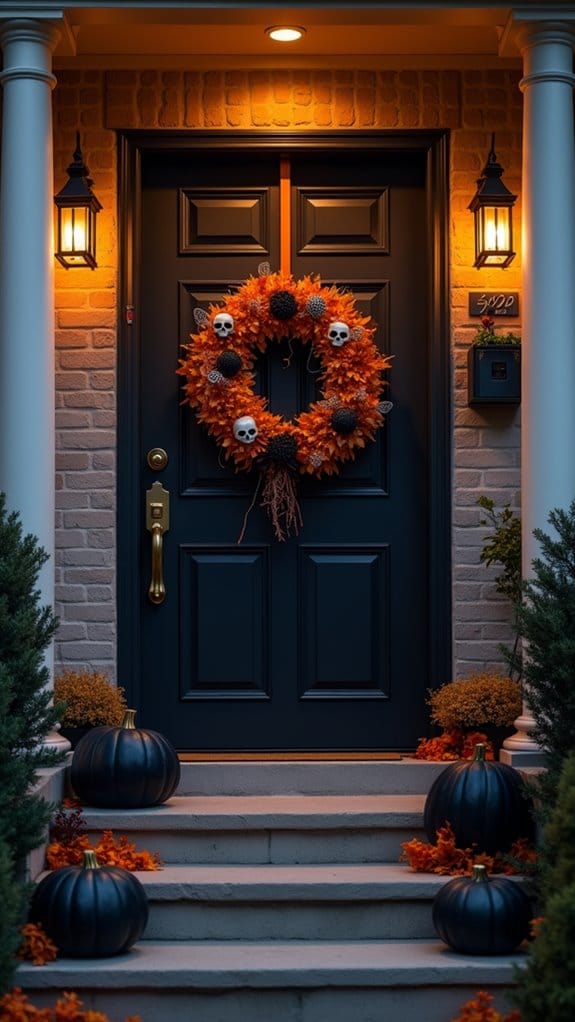 seasonal festive wreath display