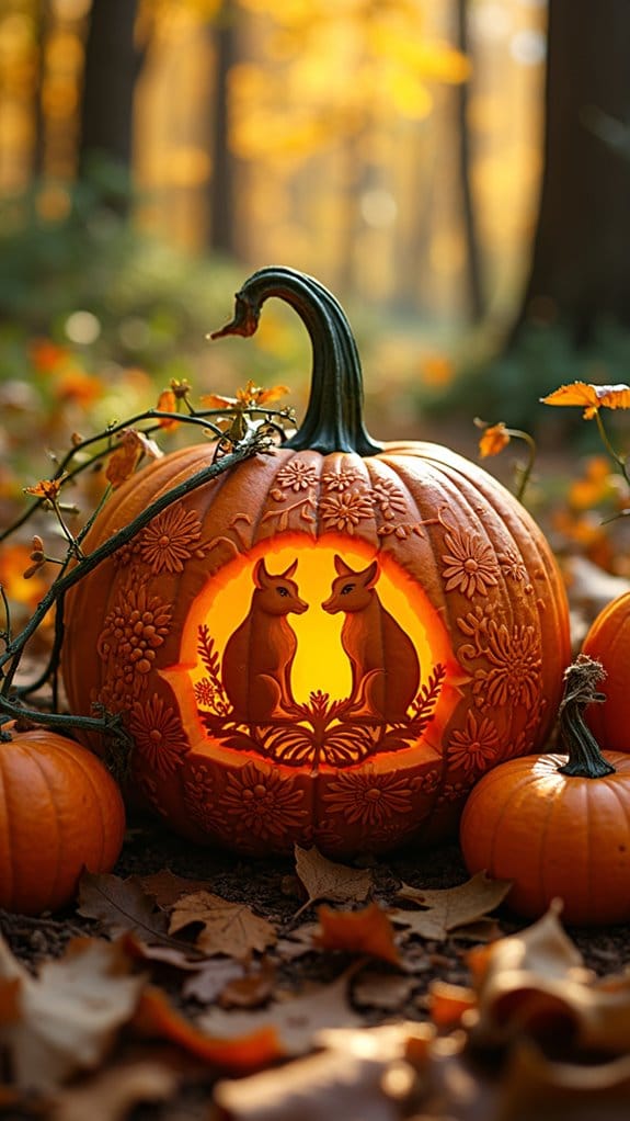 serene nature inspired pumpkin designs