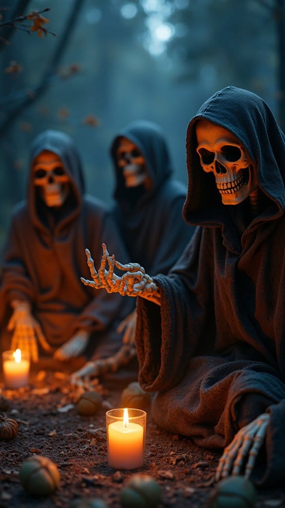 sinister skeletons create atmosphere