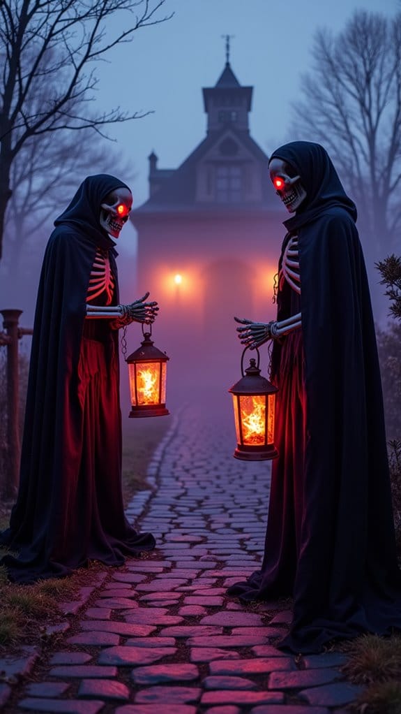 sinister skeletons create atmosphere