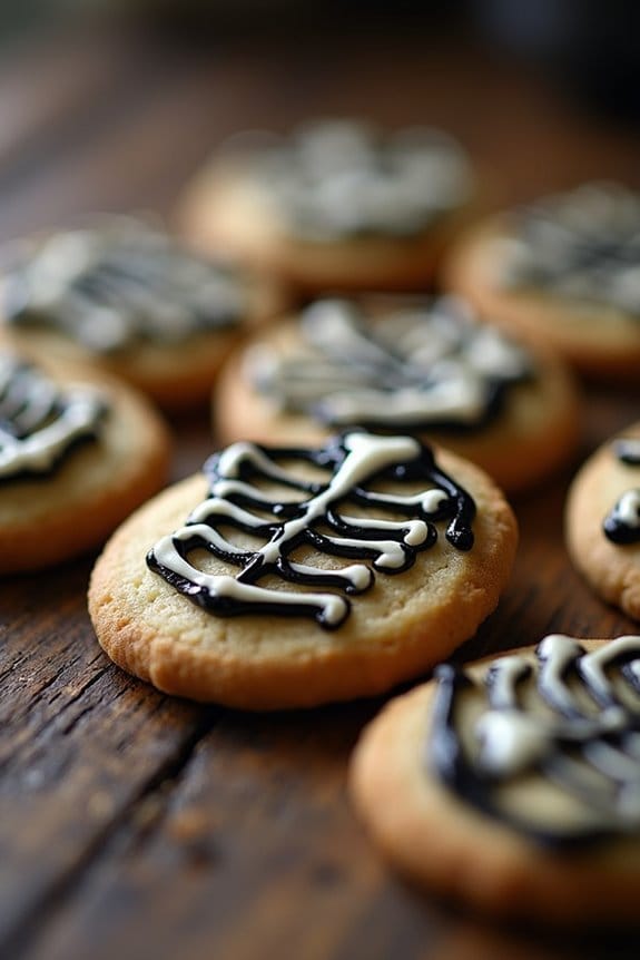 skeleton shaped halloween cookies