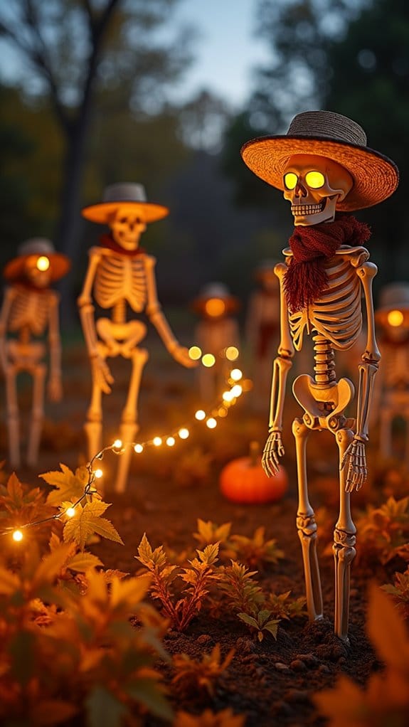 skeletons for halloween decor