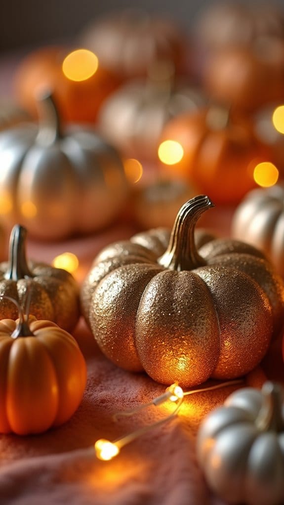 sparkling decorative fall pumpkins