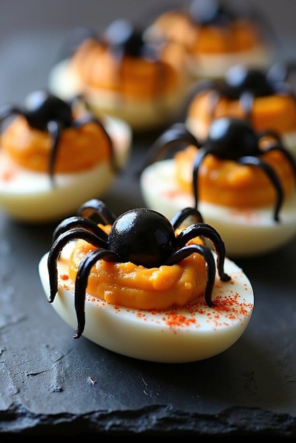 spicy halloween deviled eggs