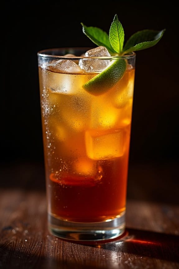 spicy rum ginger cocktail