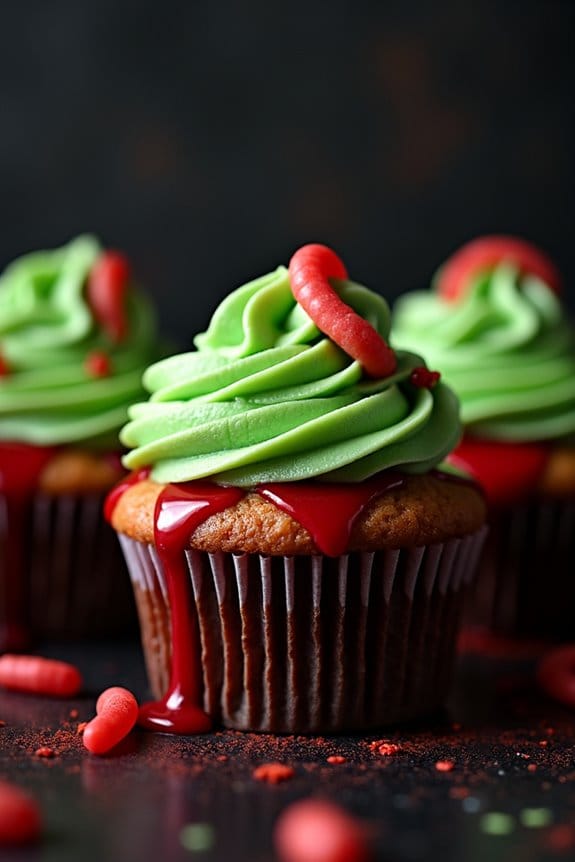 spook tacular poison apple cupcakes