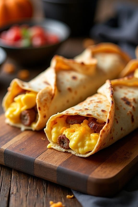 spooky bat shaped breakfast burritos