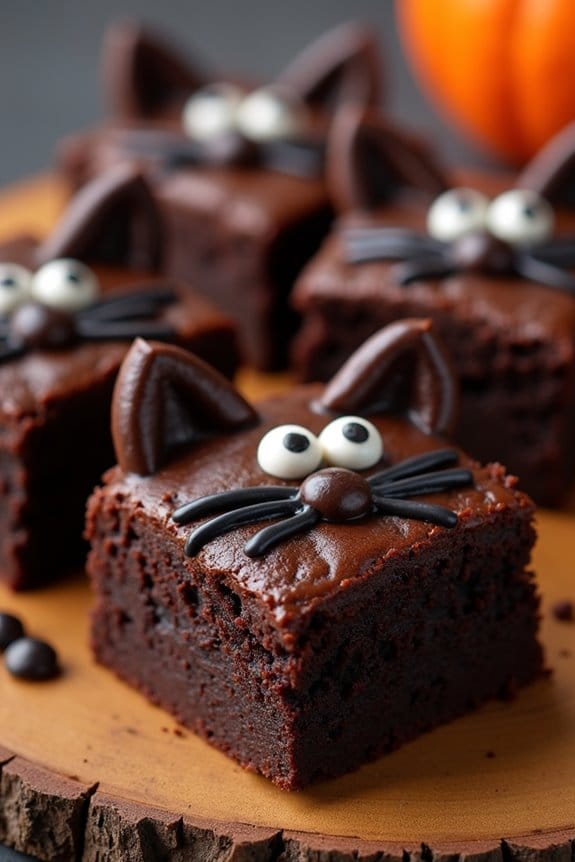 spooky black cat brownies