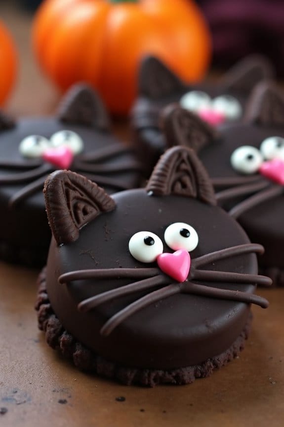 spooky black cat oreos
