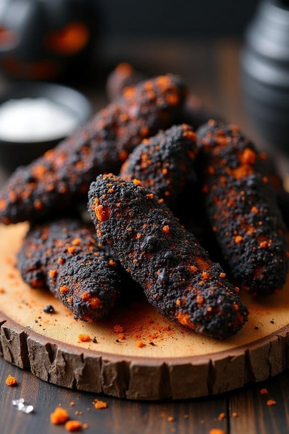 spooky black chicken tenders