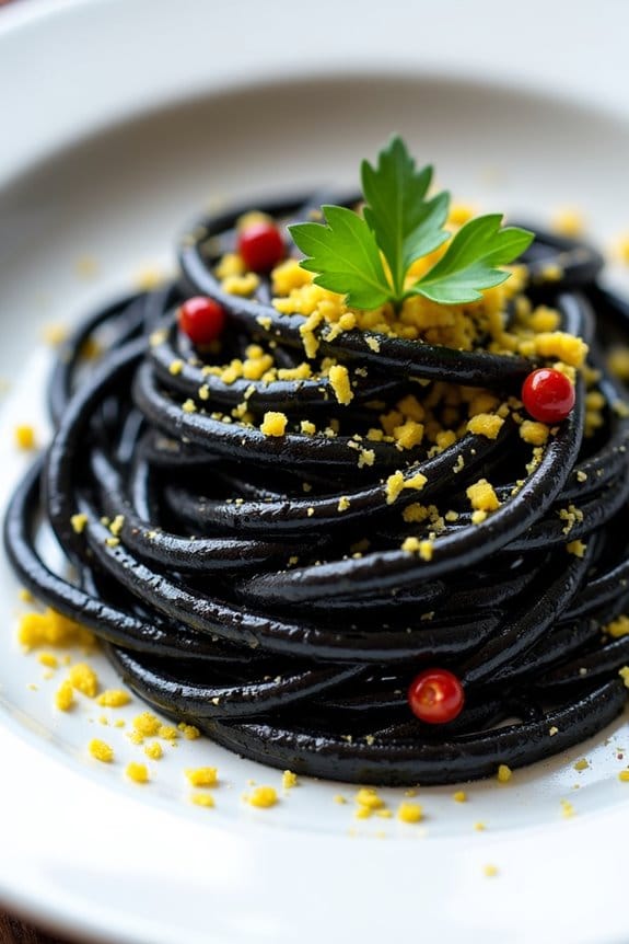 spooky black pasta delight
