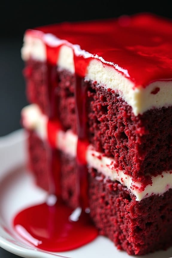 spooky blood red cake