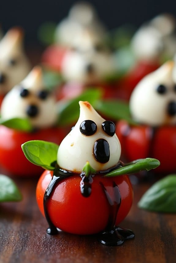 spooky caprese appetizer bites