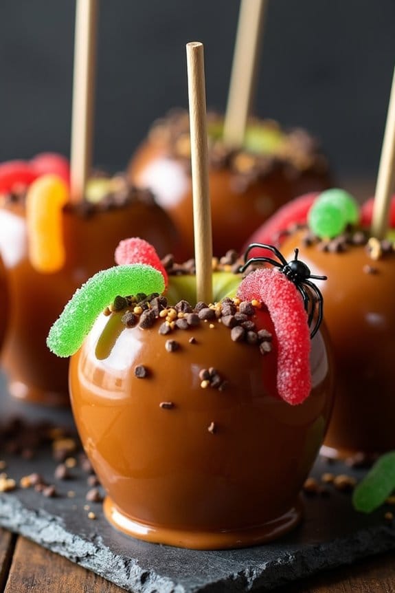 spooky caramel apple treats