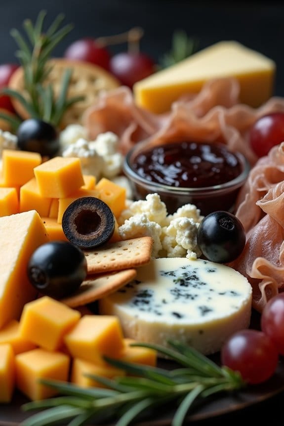 spooky cheese platter presentation