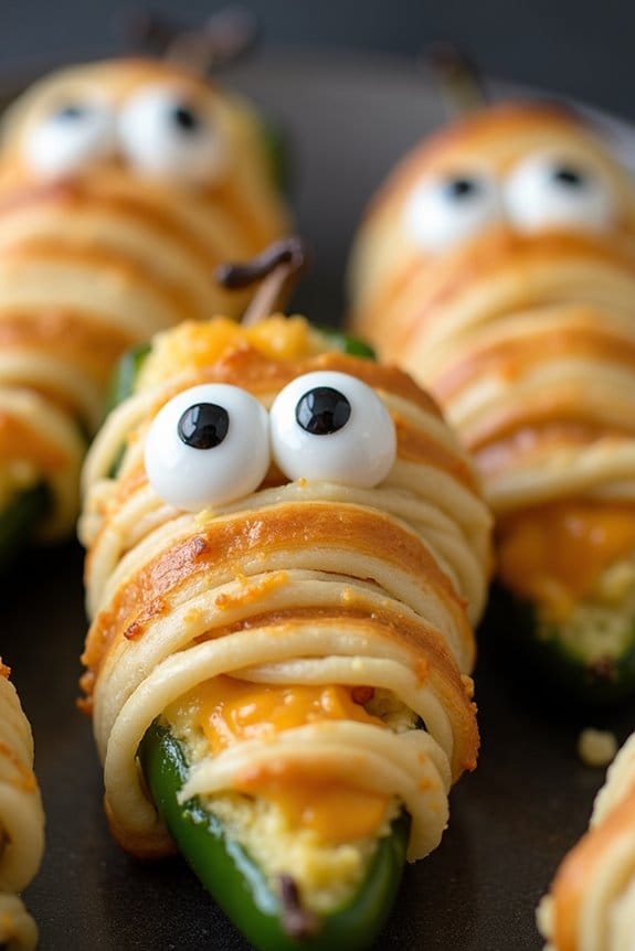 spooky cheesy jalape o mummies