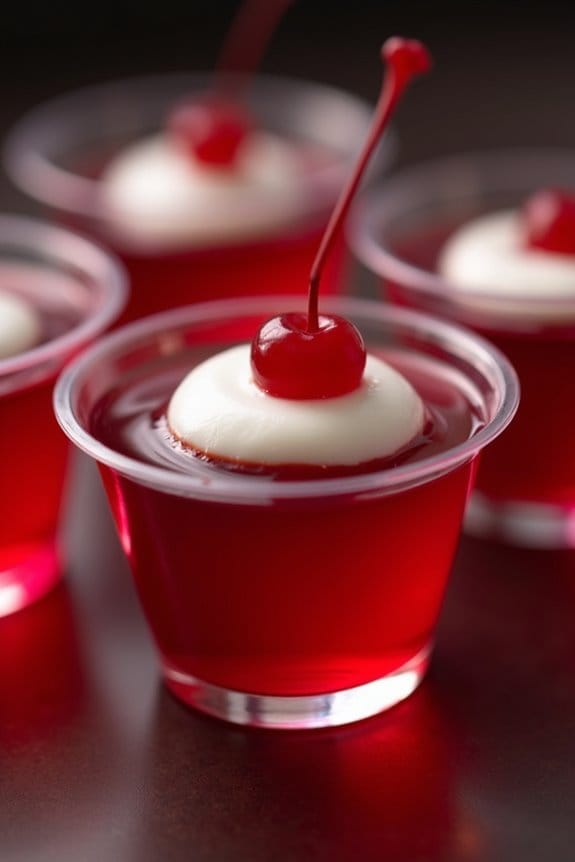 spooky cherry vodka shots