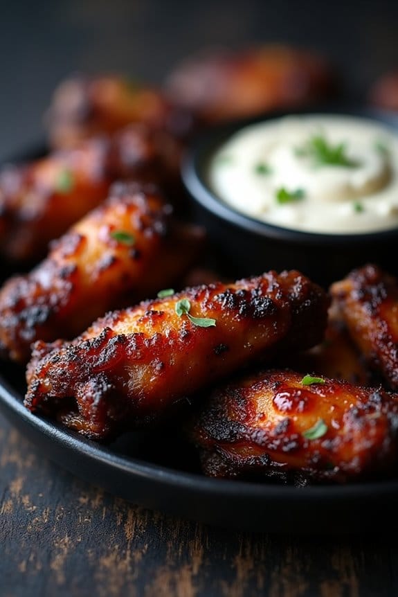spooky chicken wings appetizer