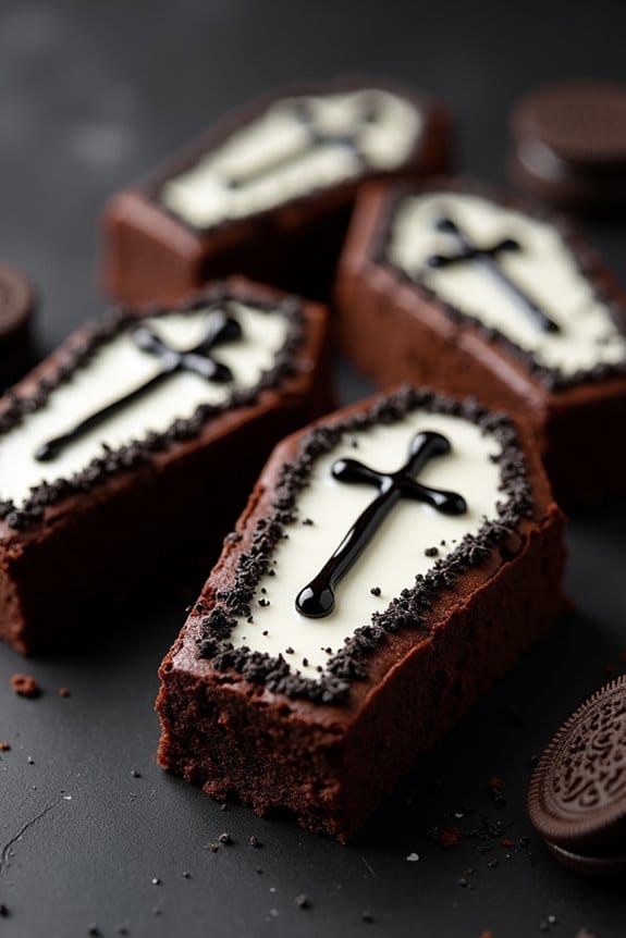spooky coffin shaped brownies recipe