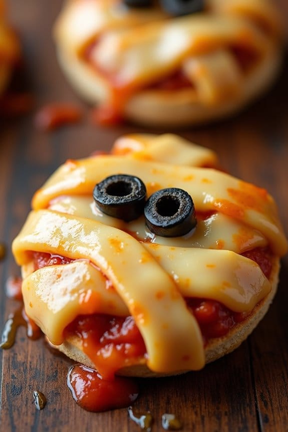 spooky customizable mummy pizzas