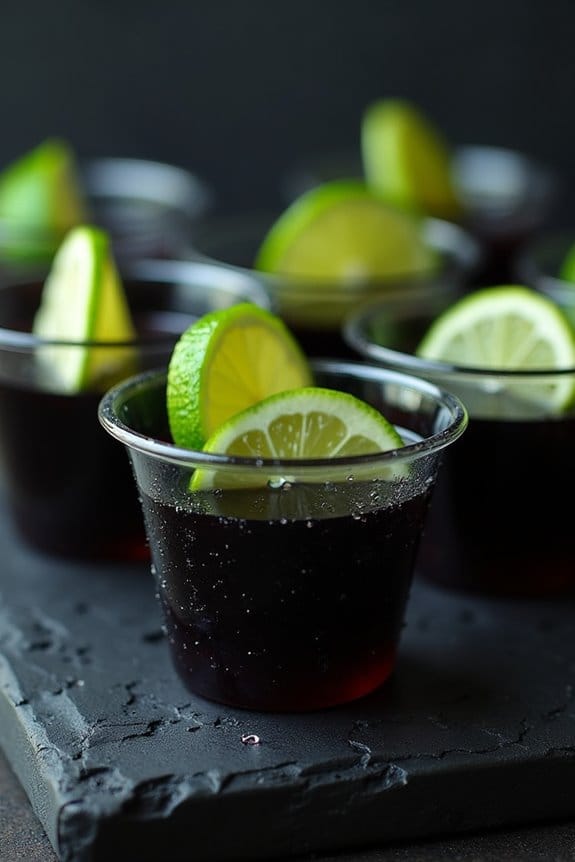 spooky dark rum jello shots