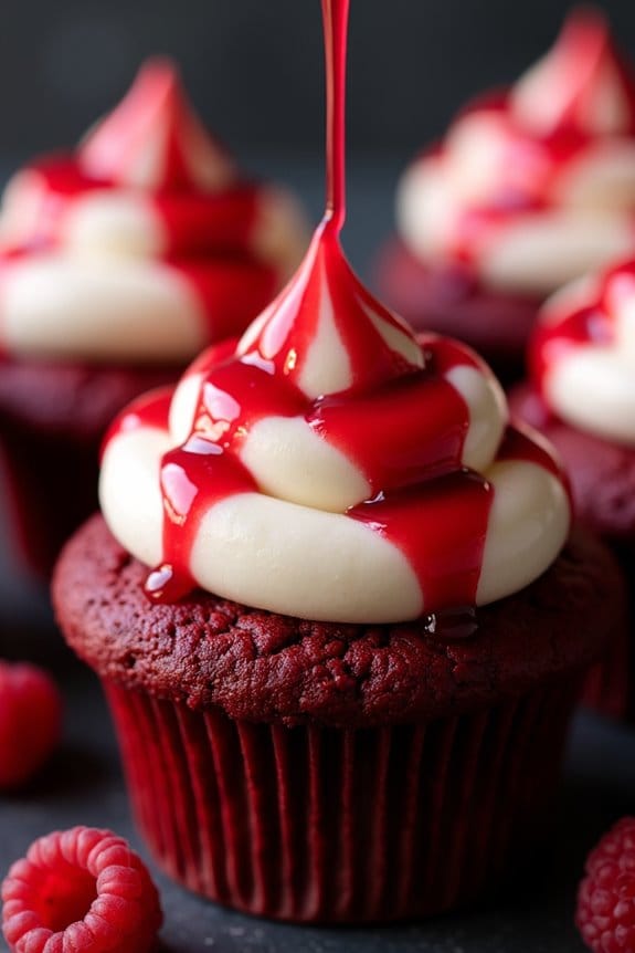 spooky delicious red cupcakes