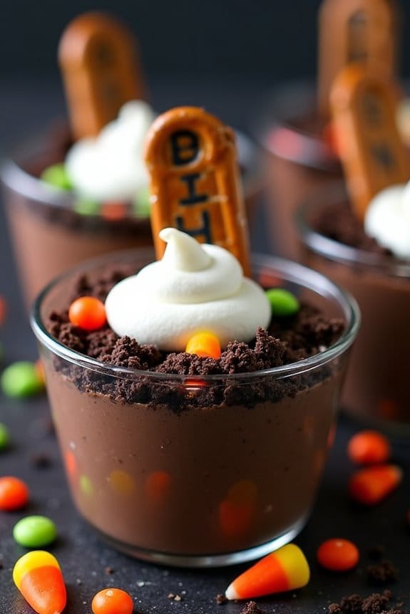 spooky dessert pudding cups