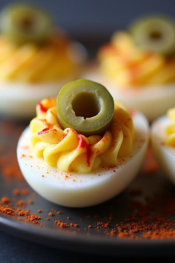 spooky deviled egg appetizer