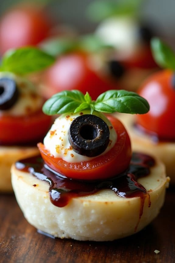 spooky eyeball caprese appetizers