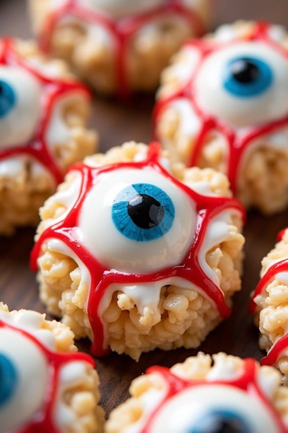 spooky eyeball rice treats
