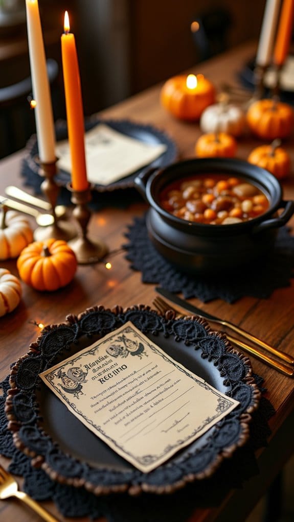spooky festive recipe cards