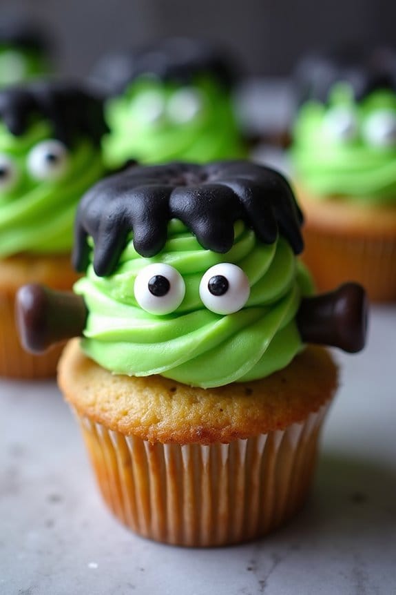 spooky frankenstein cupcake fun