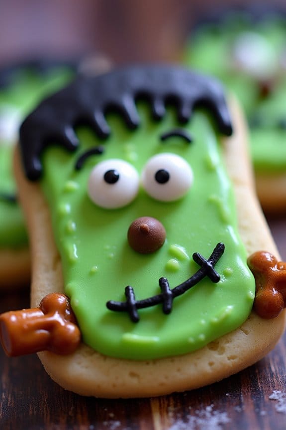 spooky frankenstein s monster cookies