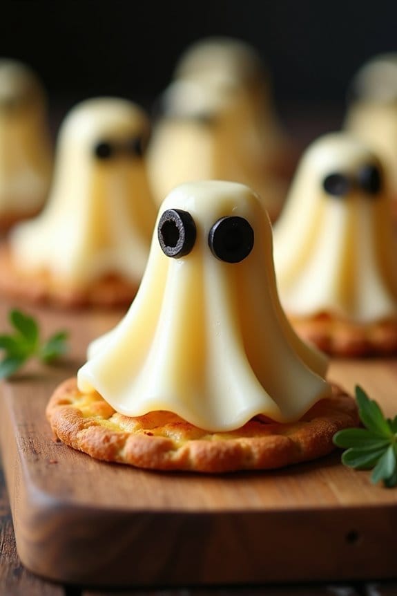 spooky ghost cheese snacks