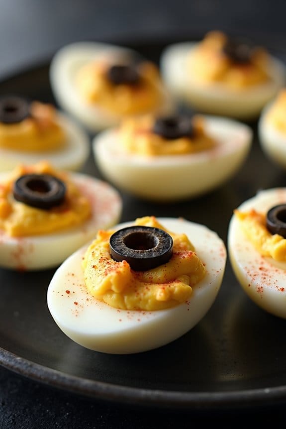 spooky ghostly deviled eggs
