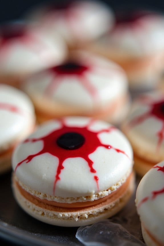 spooky ghostly eyeball macarons