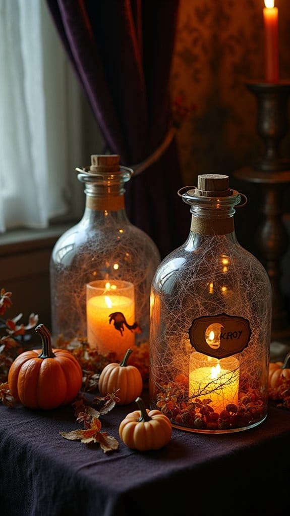 spooky glass jar decor