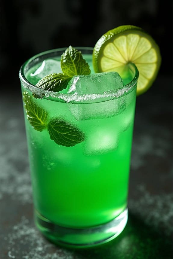 spooky green halloween cocktail