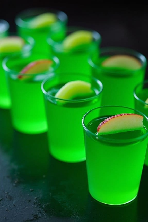 spooky green jello shots