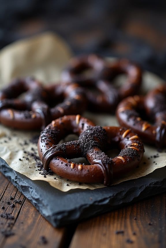 spooky halloween bat pretzels