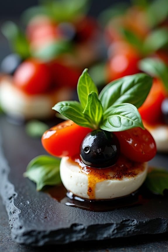 spooky halloween caprese bites