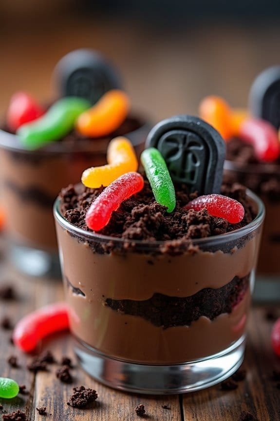 spooky halloween dessert cups
