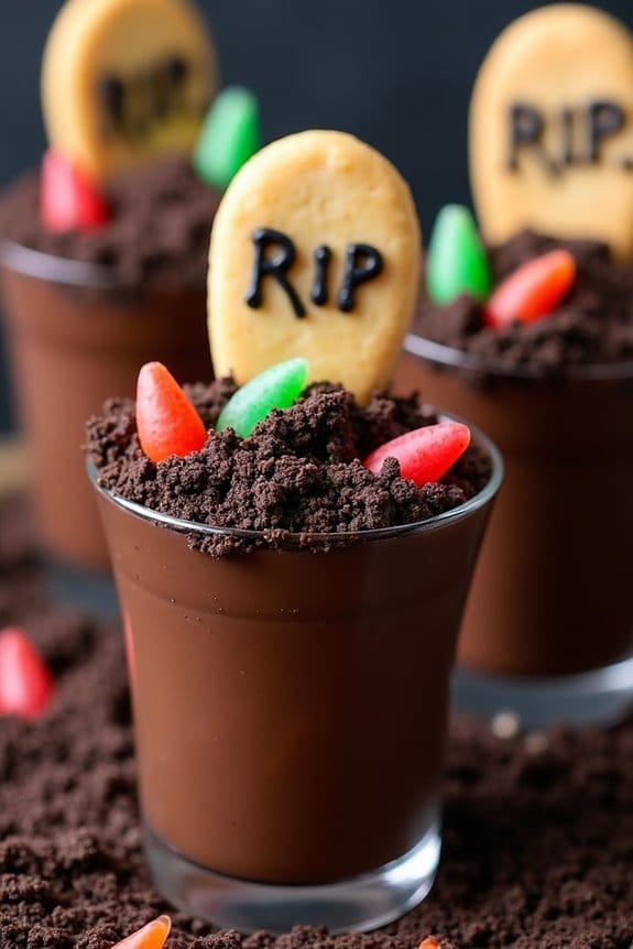 spooky halloween dessert cups