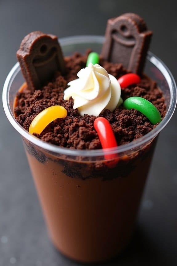 spooky halloween dessert cups