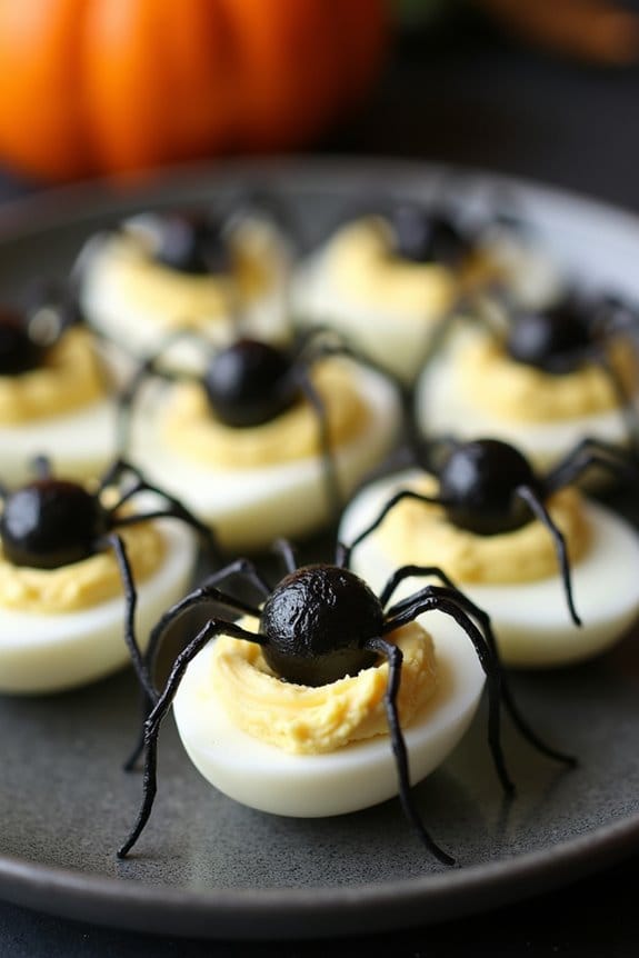 spooky halloween deviled eggs