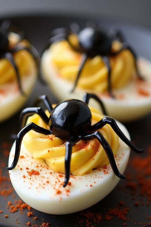 spooky halloween deviled eggs