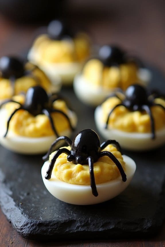 spooky halloween deviled eggs