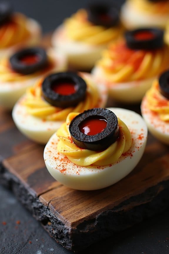 spooky halloween deviled eggs