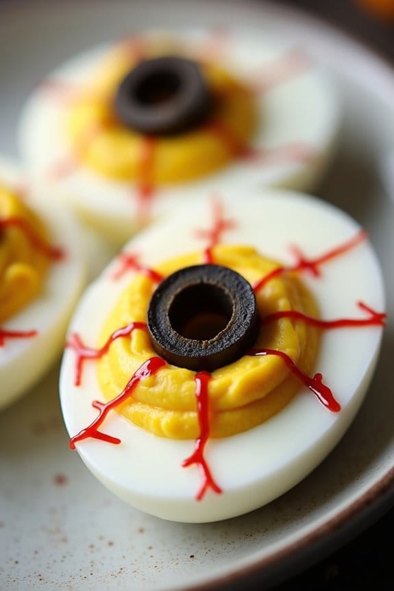 spooky halloween deviled eggs